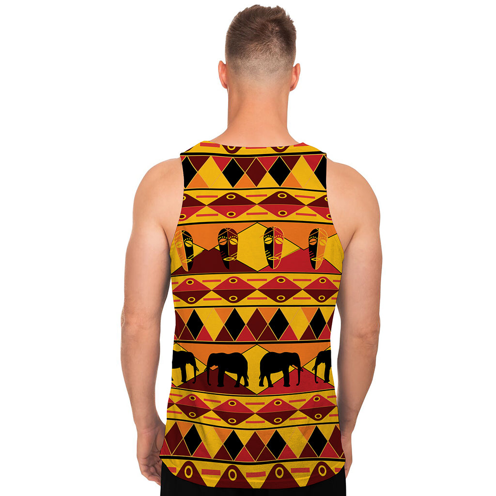 Sunset African Tribal Pattern Print Men's Tank Top