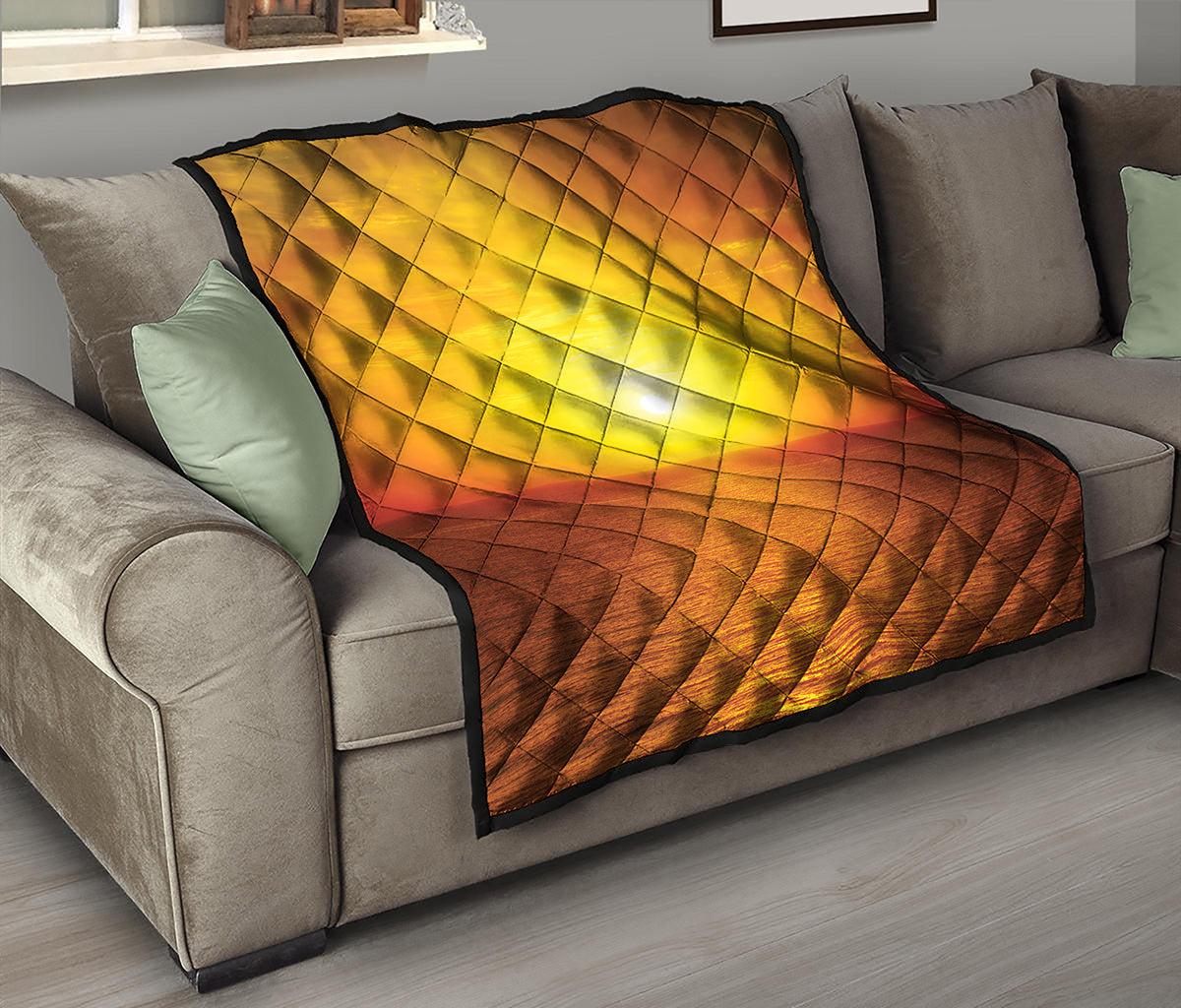 Sunset Over Sea Print Quilt