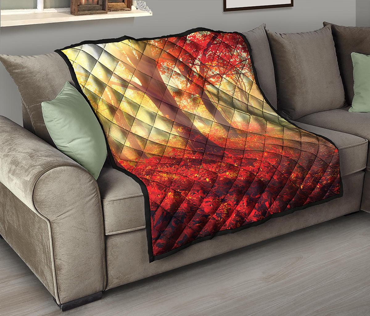 Sunshine Autumn Tree Print Quilt