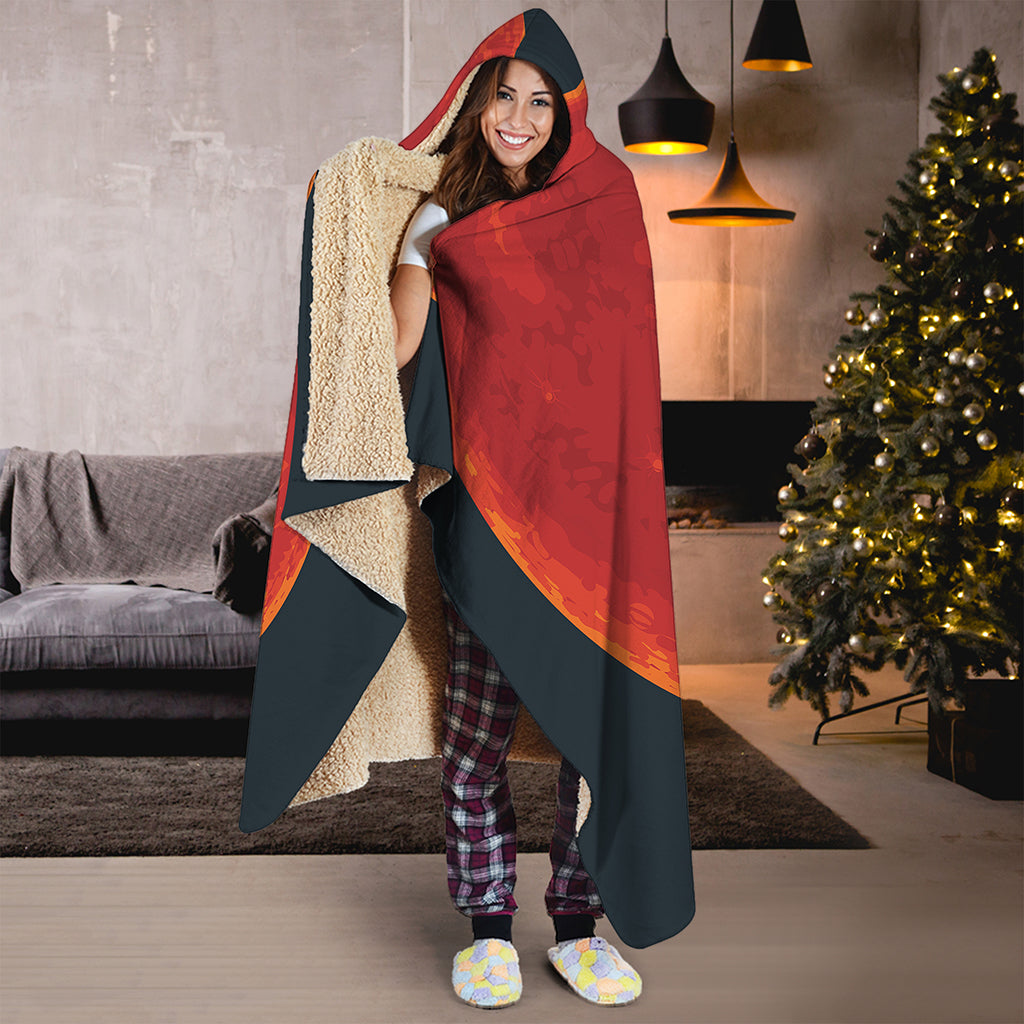 Super Blood Moon Lunar Eclipse Print Hooded Blanket