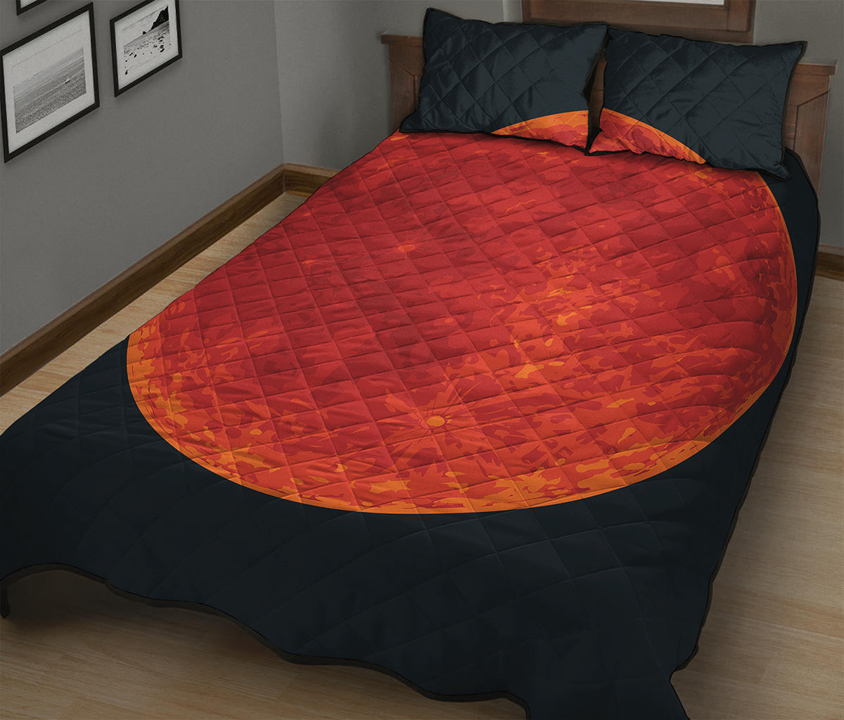 Super Blood Moon Lunar Eclipse Print Quilt Bed Set