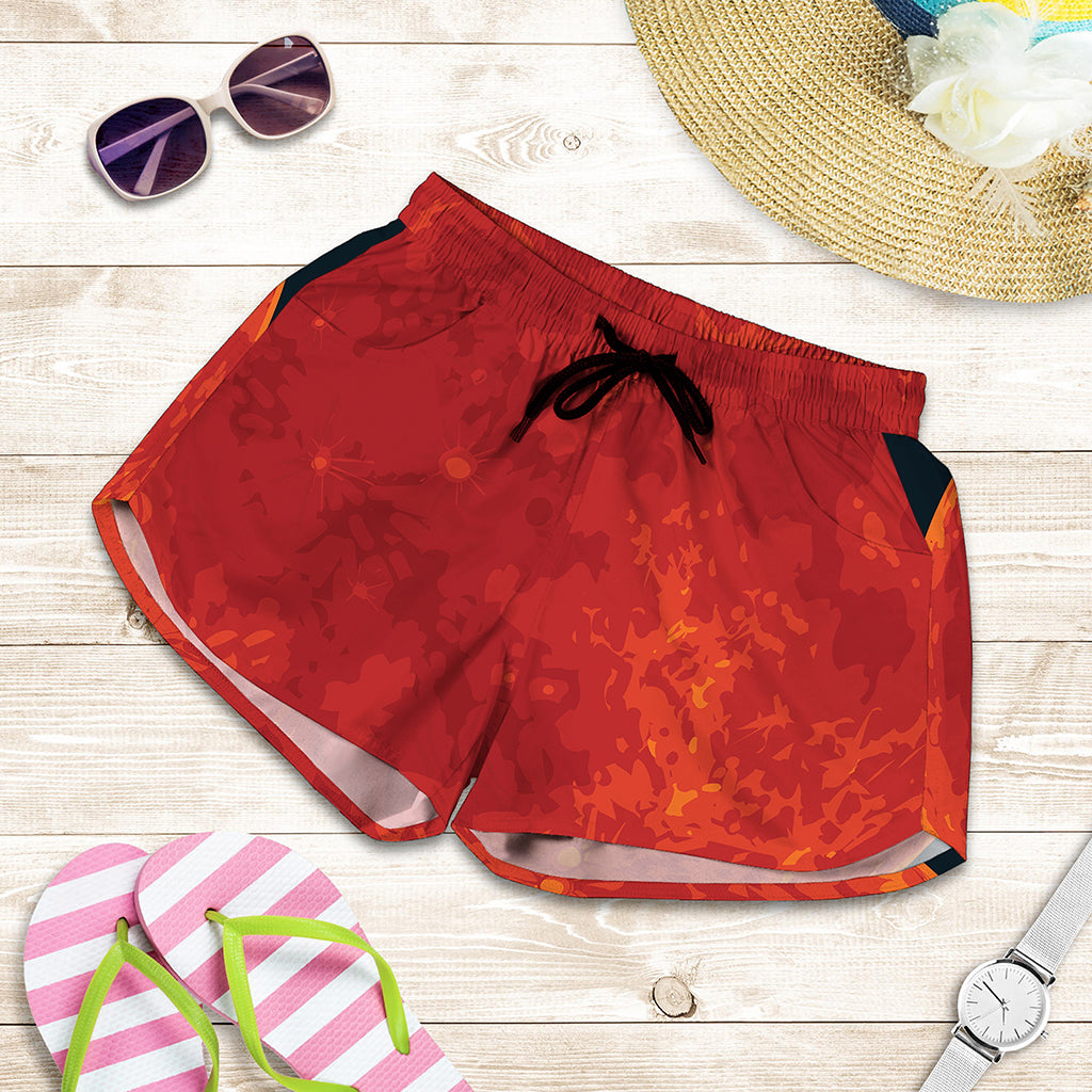 Super Blood Moon Lunar Eclipse Print Women's Shorts