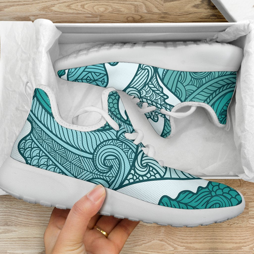Surfing Wave Pattern Print Mesh Knit Shoes GearFrost