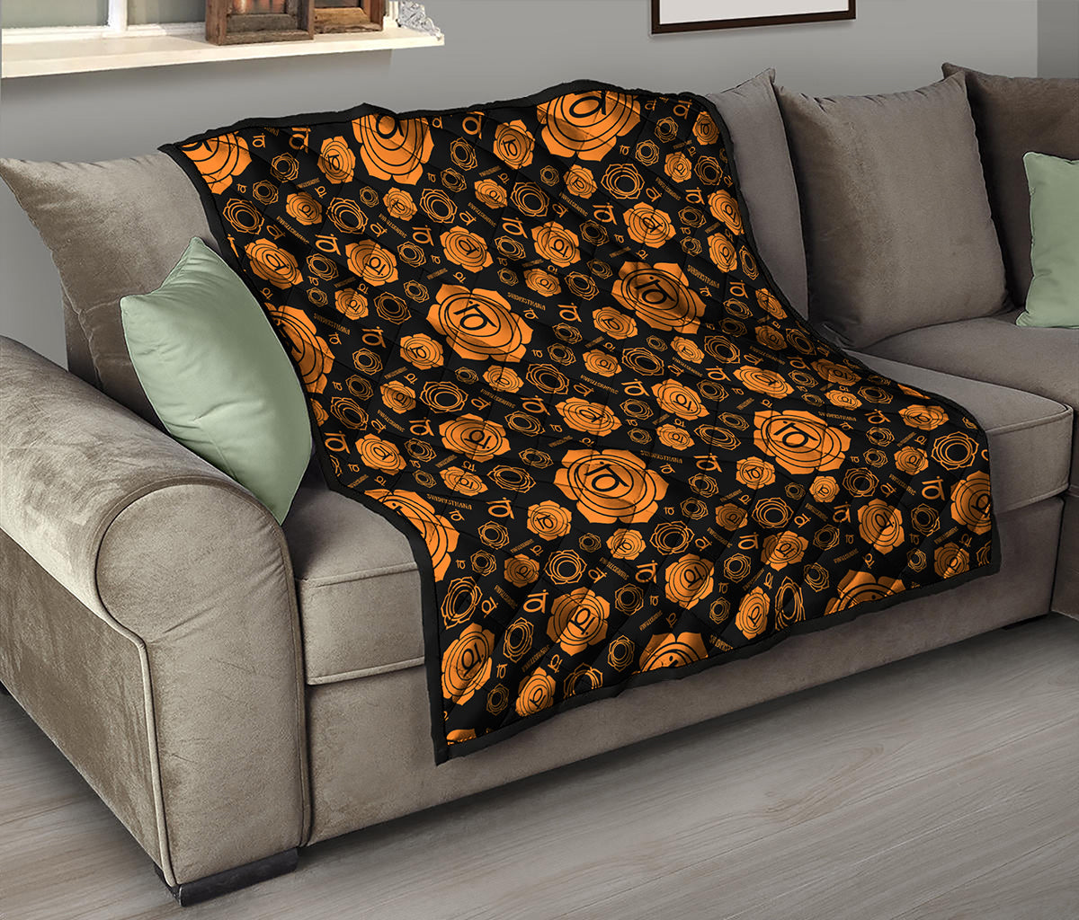 Swadhisthana Chakra Pattern Print Quilt