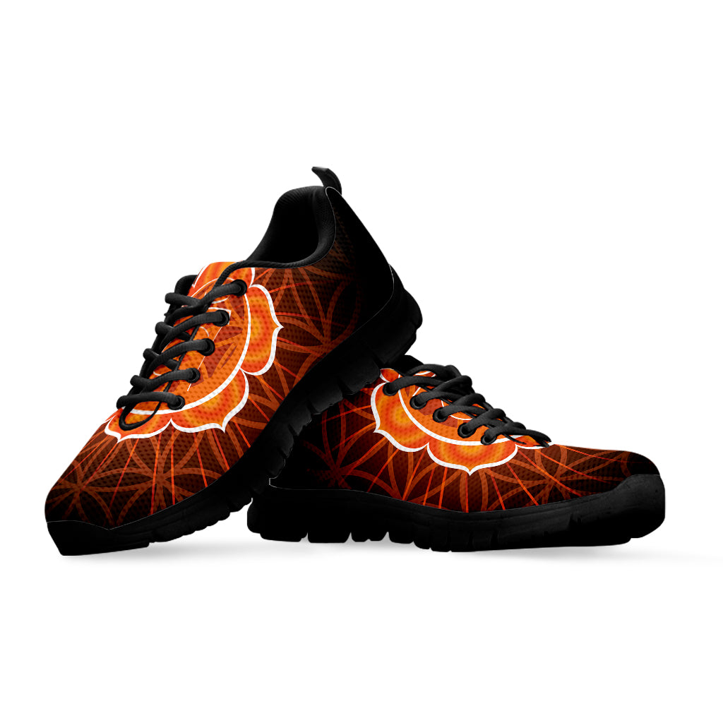 Swadhisthana Chakra Spiritual Print Black Sneakers