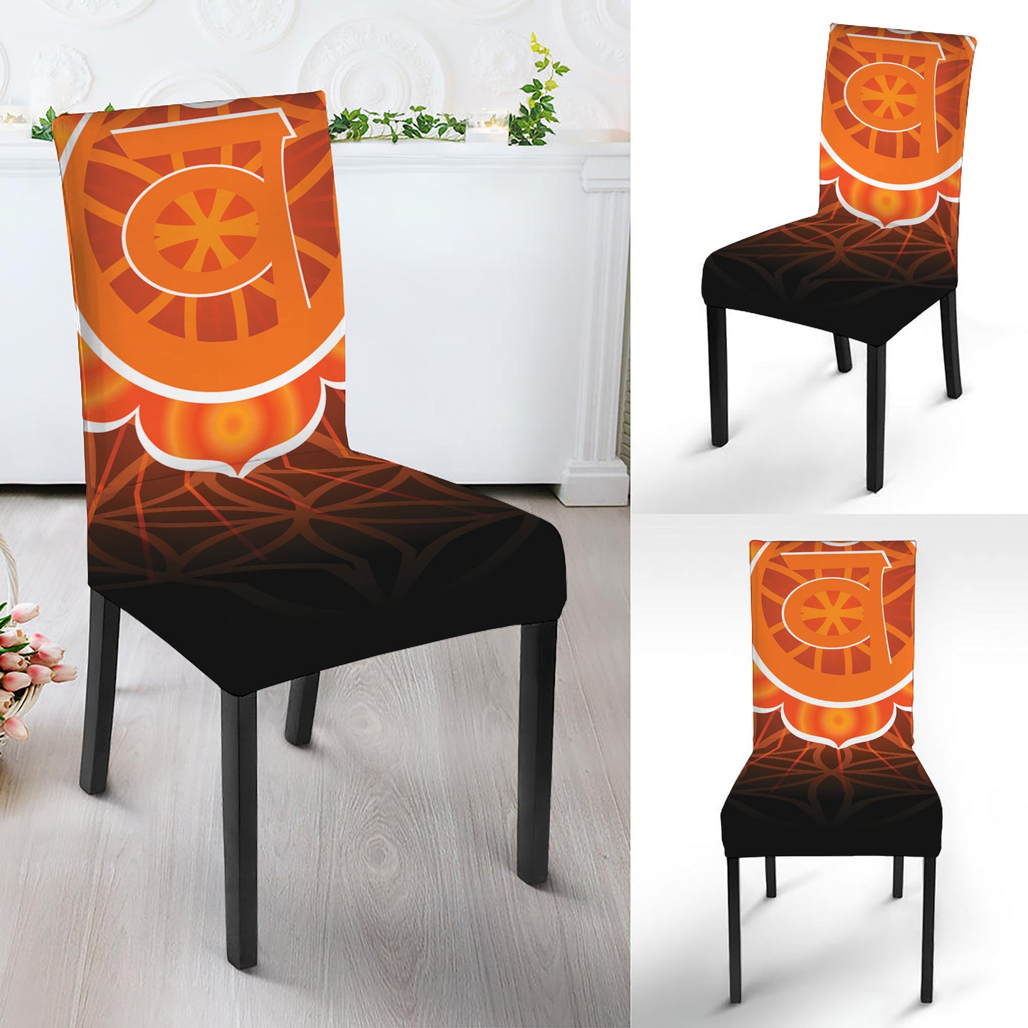 Swadhisthana Chakra Spiritual Print Dining Chair Slipcover