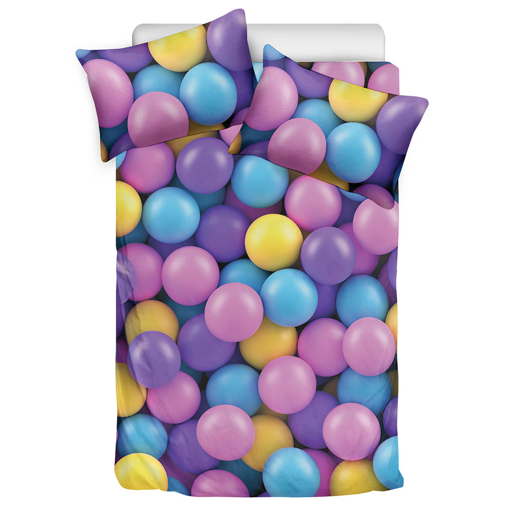 Sweet Candy Ball Pattern Print Duvet Cover Bedding Set