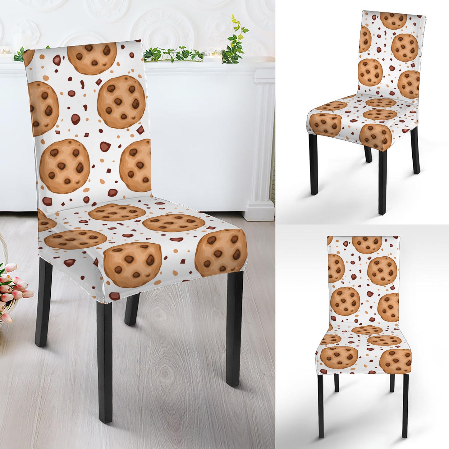 Sweet Cookie Pattern Print Dining Chair Slipcover