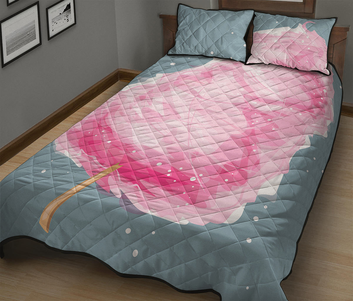 Sweet Cotton Candy Print Quilt Bed Set