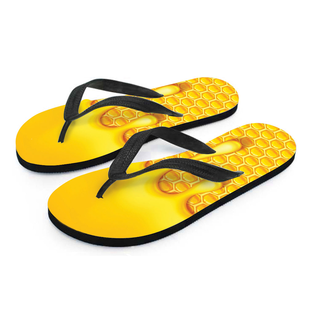 Sweet Honey Bee Hive Print Flip Flops