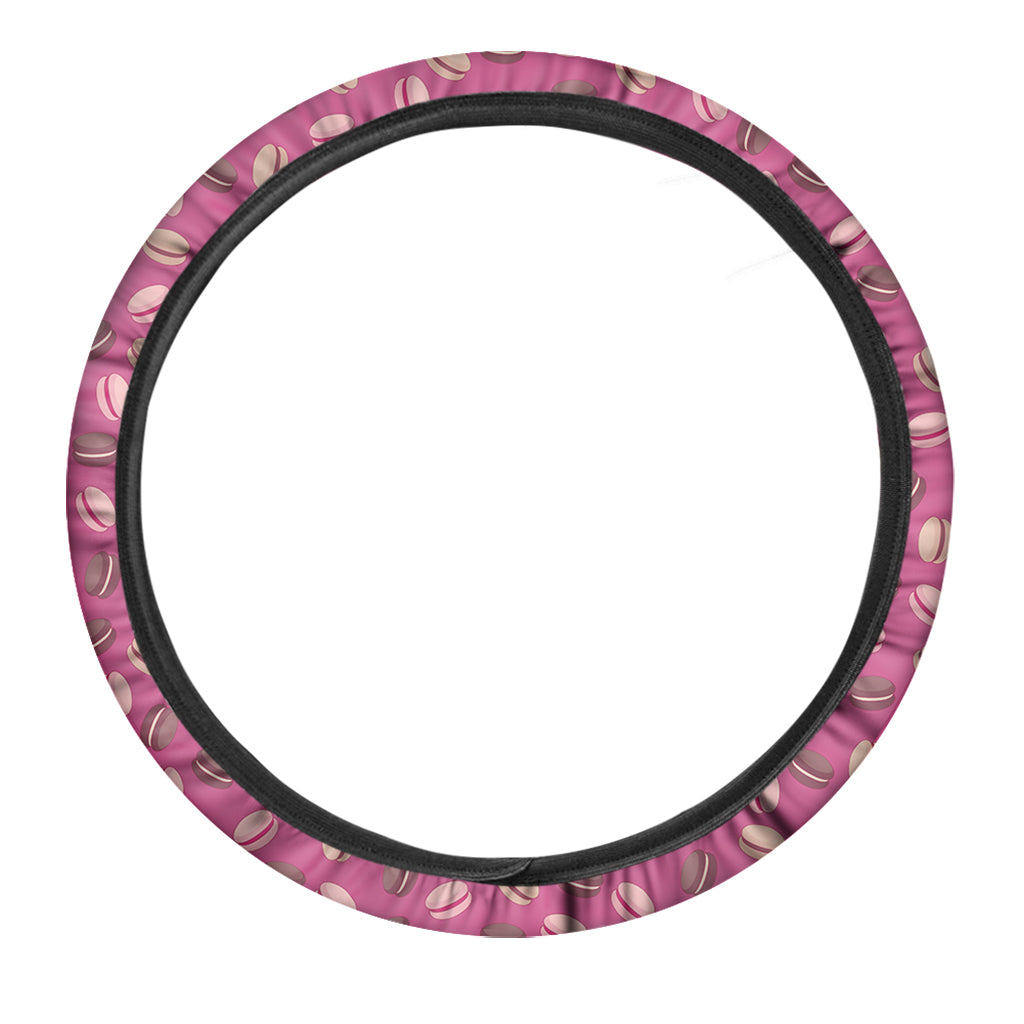 Sweet Macarons Pattern Print Car Steering Wheel Cover