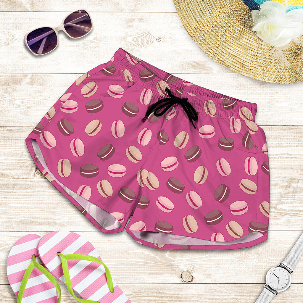 Sweet Macarons Pattern Print Women's Shorts