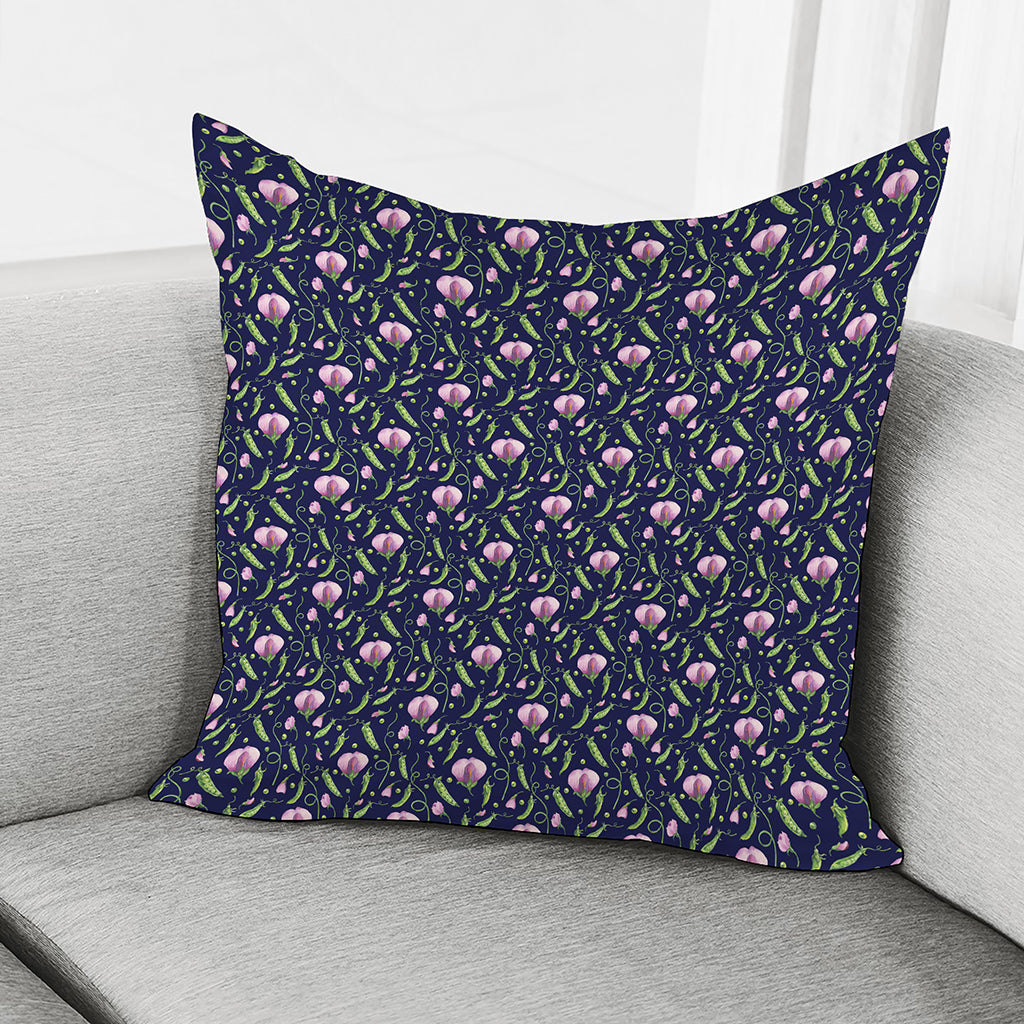 Sweet Pea Floral Pattern Print Pillow Cover