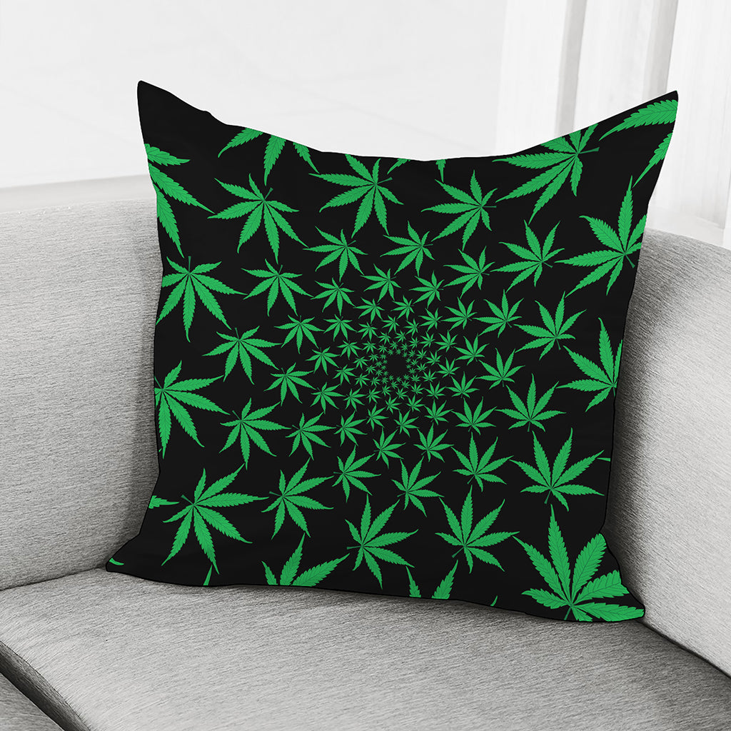 Swirl Cannabis Leaf Print Pillow Cover
