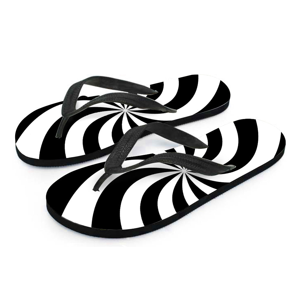 Swirl Optical Illusion Print Flip Flops
