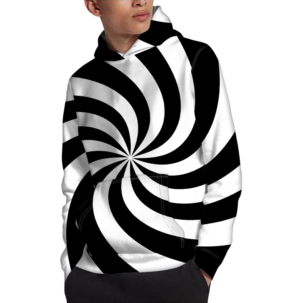 Swirl Optical Illusion Print Pullover Hoodie