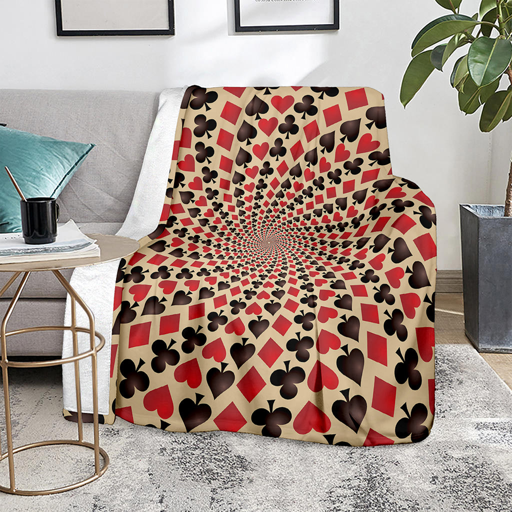 Swirl Playing Card Suits Print Blanket