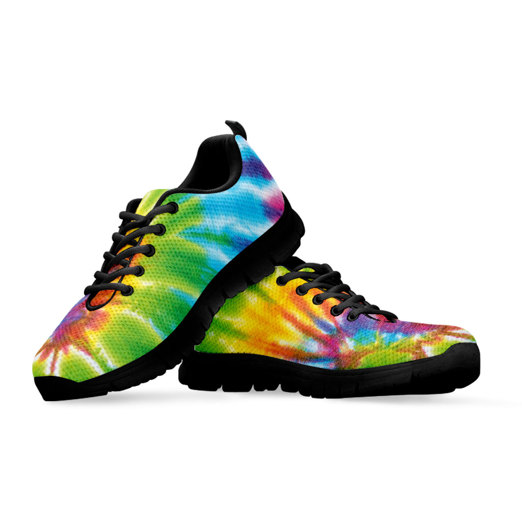 Swirl Tie Dye Print Black Sneakers