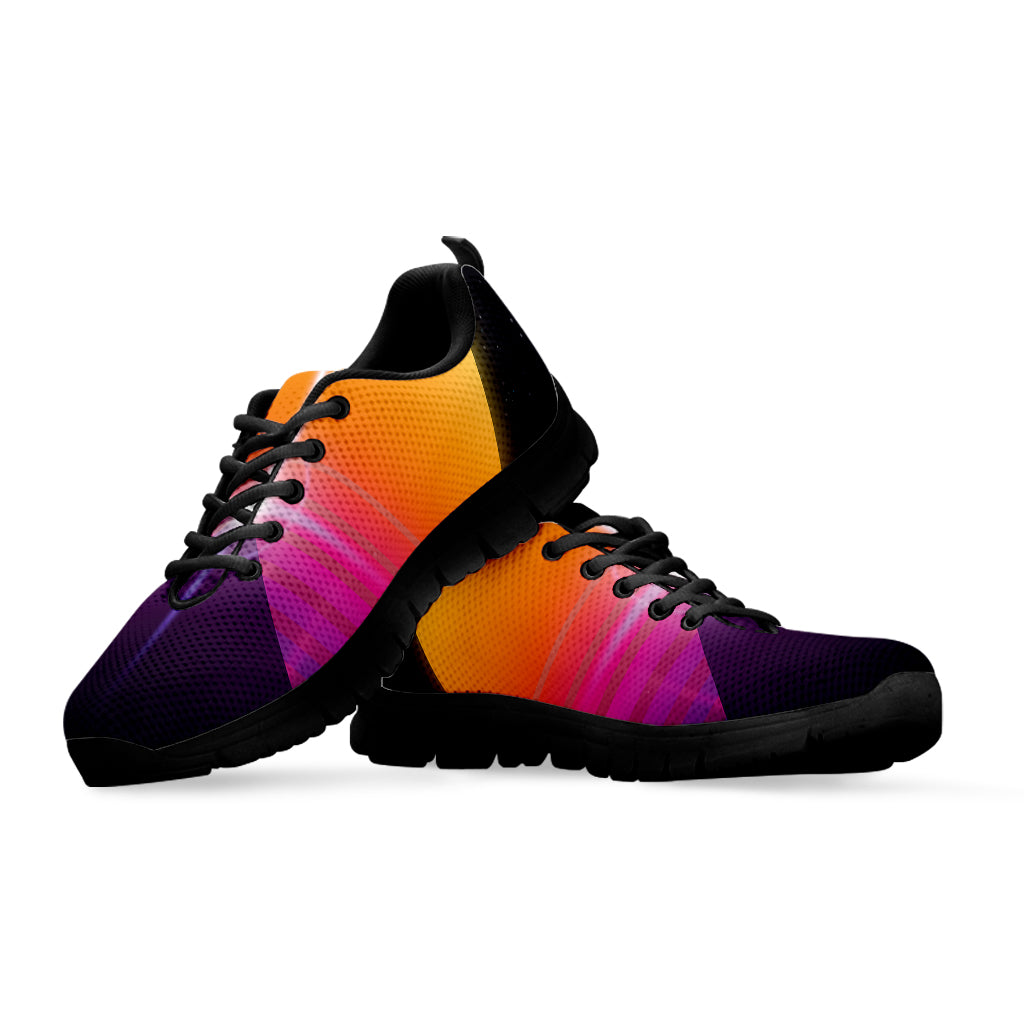 Synthwave Pyramid Print Black Sneakers