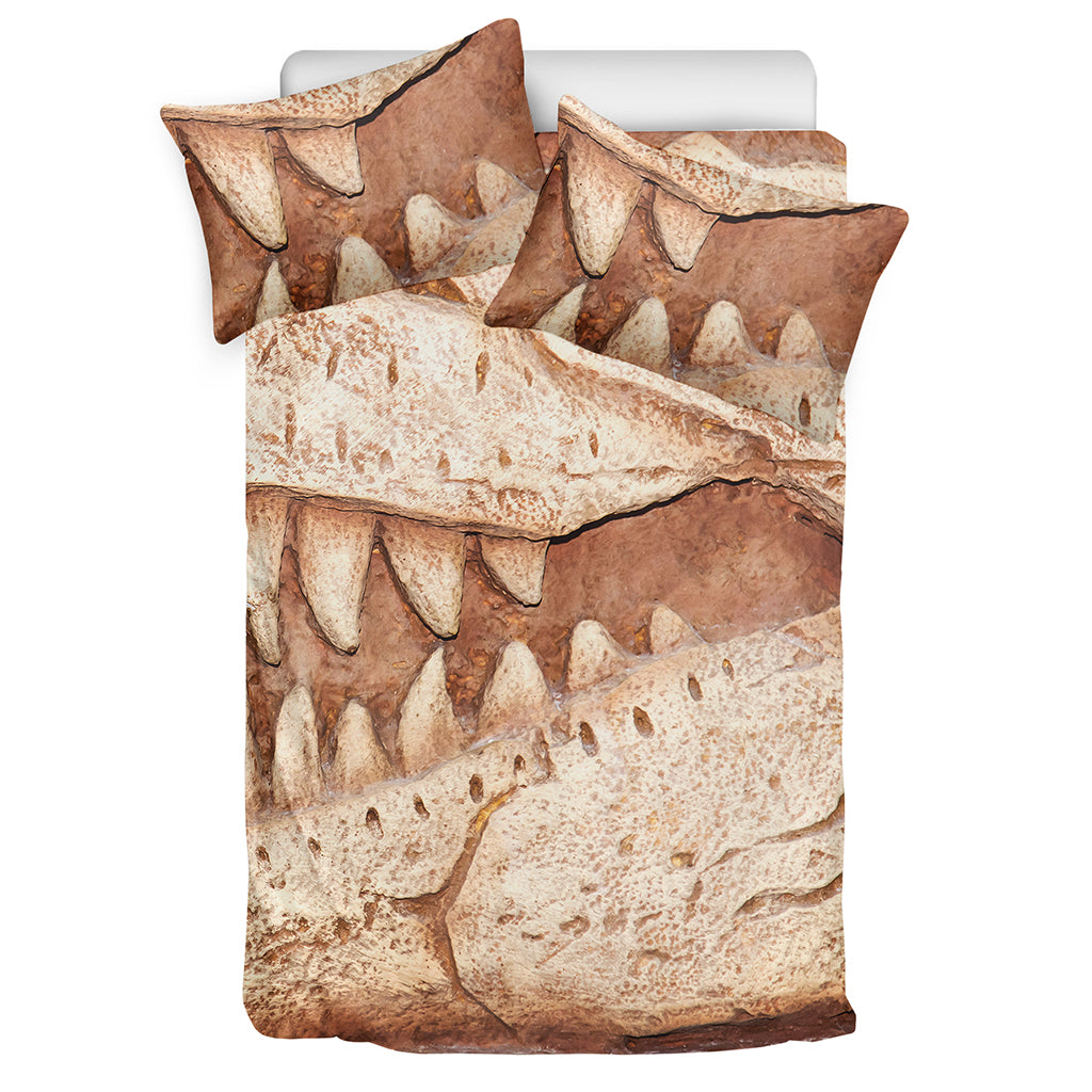 T-Rex Fossil Print Duvet Cover Bedding Set