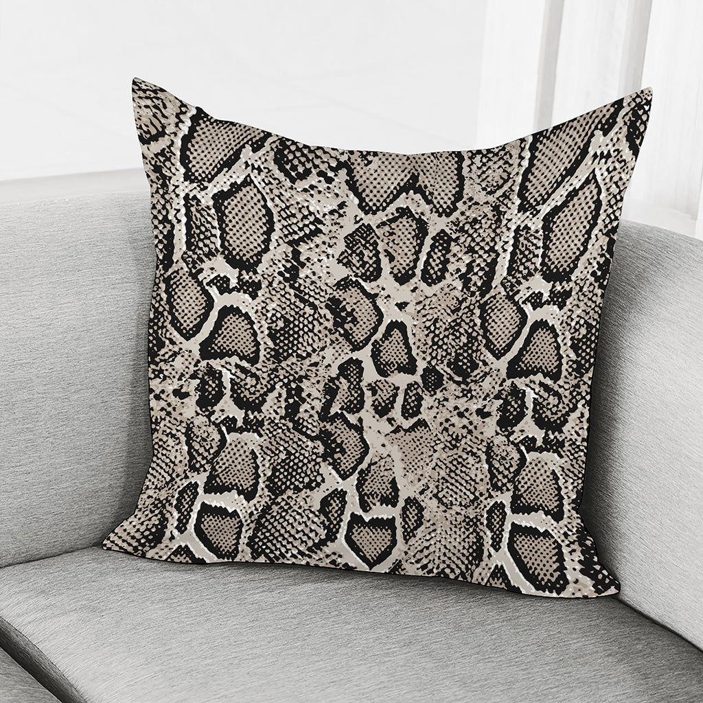 Tan And Black Snakeskin Print Pillow Cover