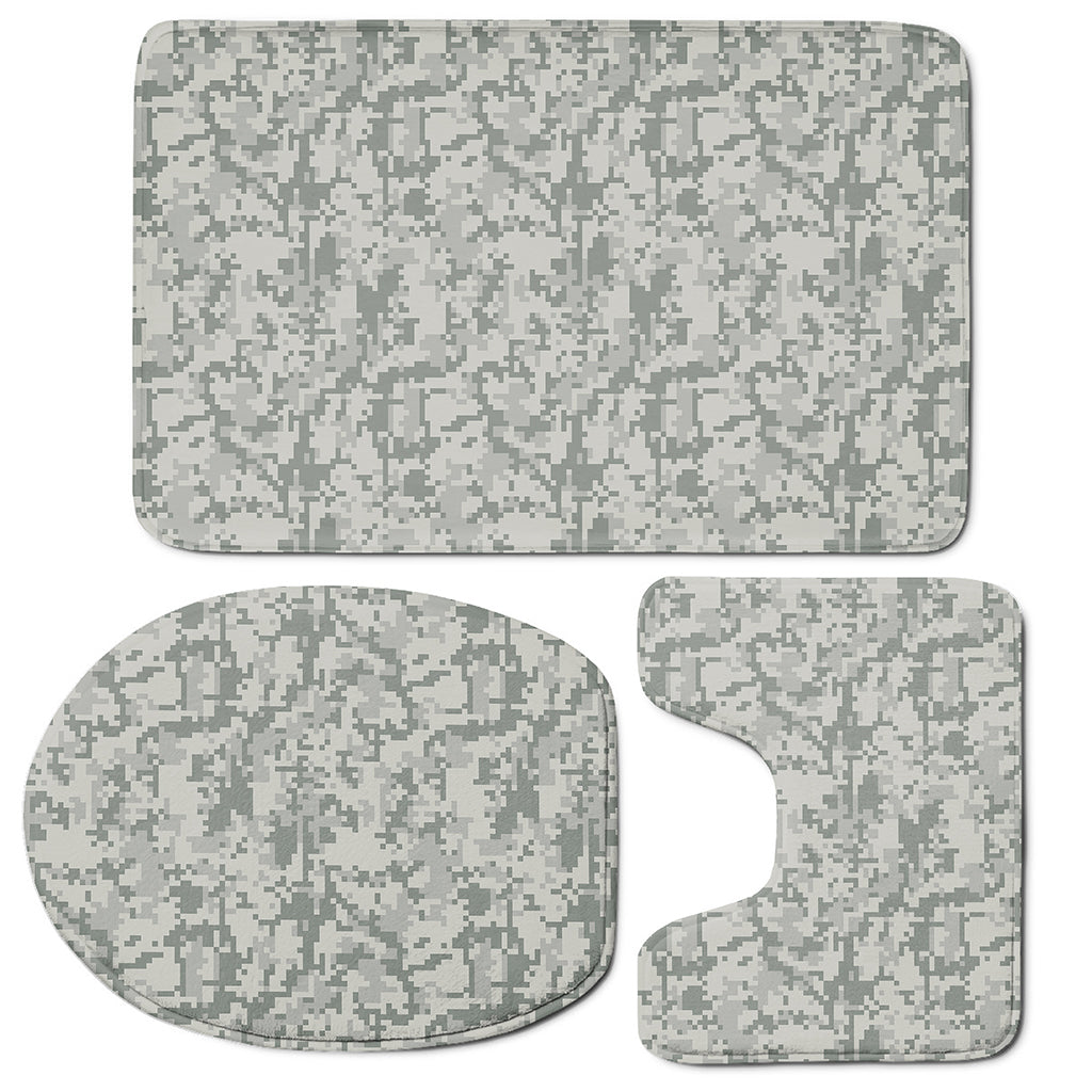 Tan Digital Camo Pattern Print 3 Piece Bath Mat Set