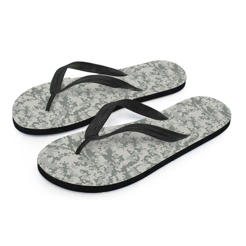 Tan Digital Camo Pattern Print Flip Flops