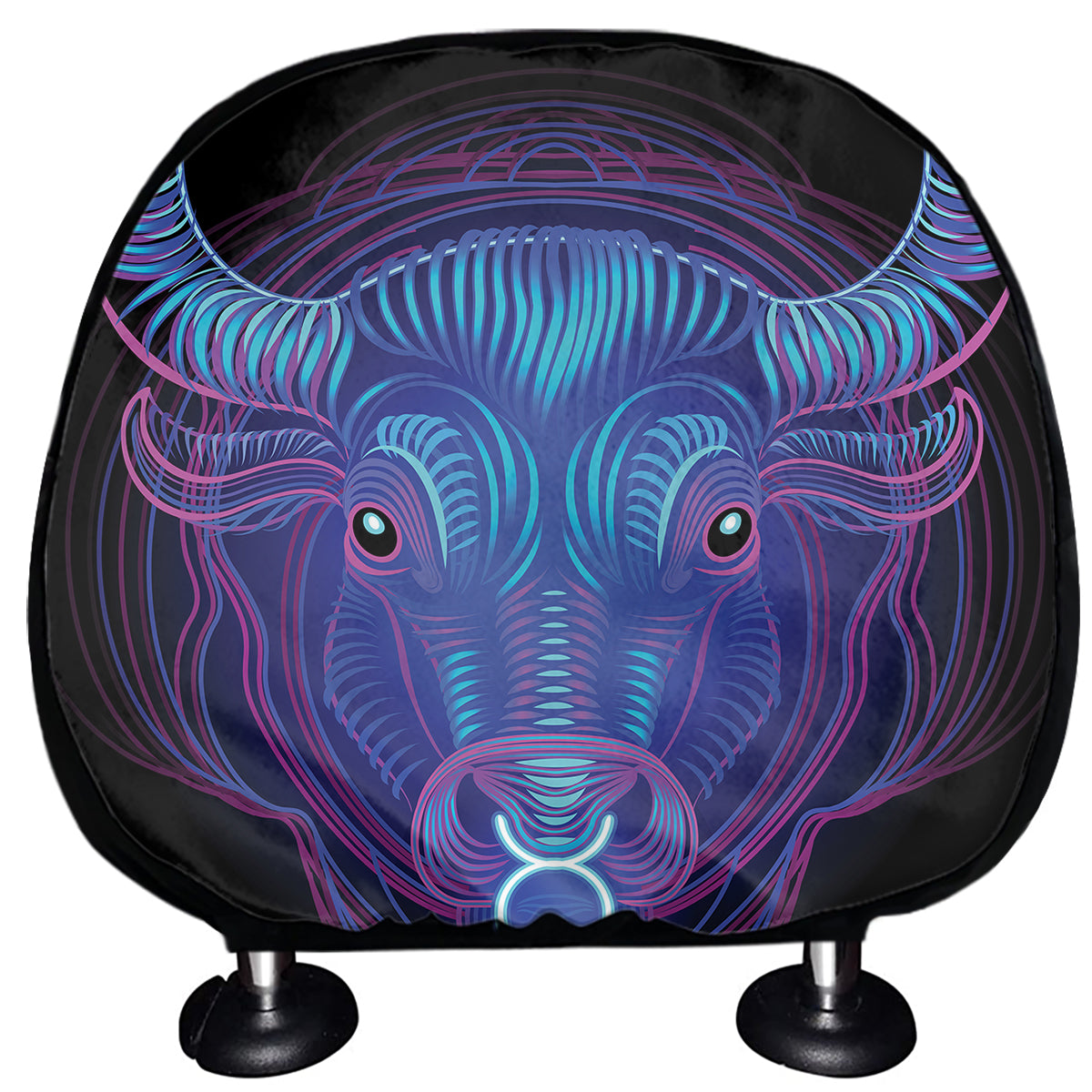 Taurus And Astrological Signs Print Car Headrest Covers