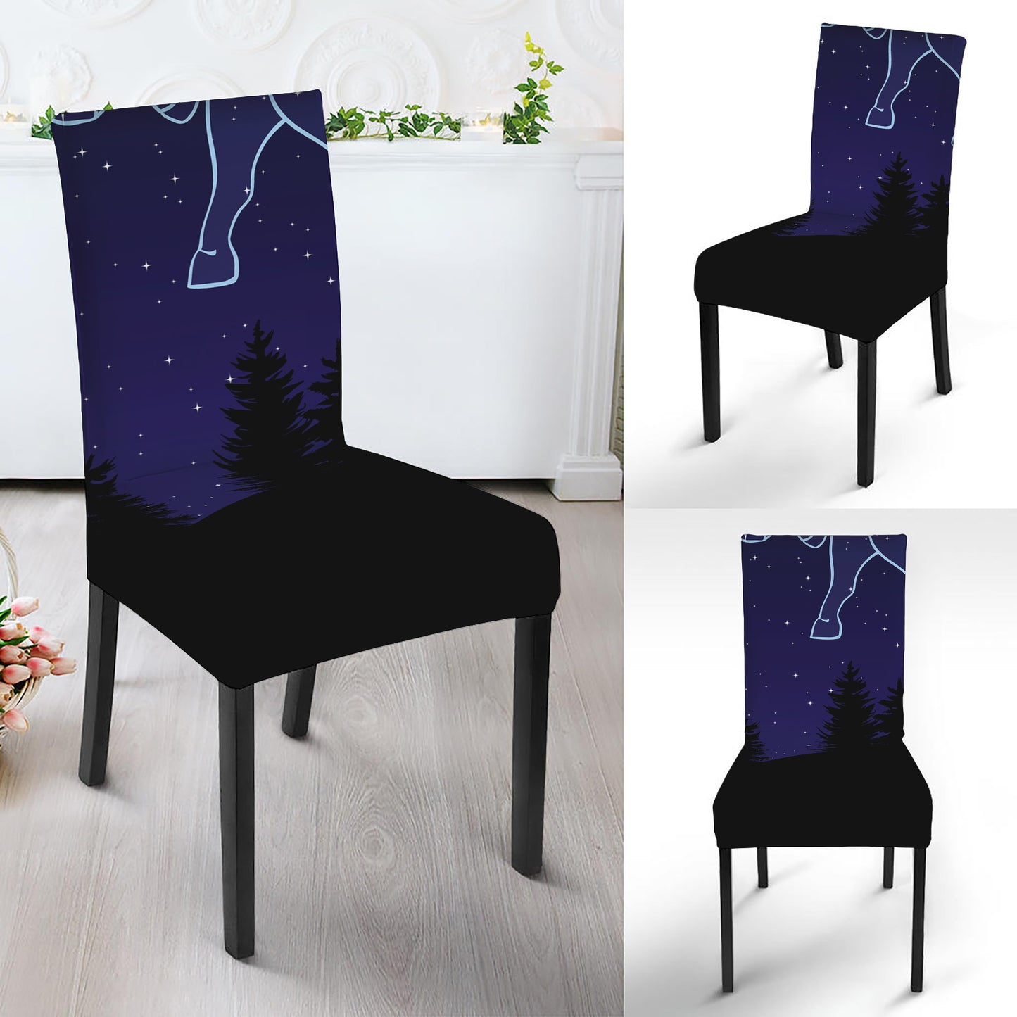 Taurus Constellation Print Dining Chair Slipcover