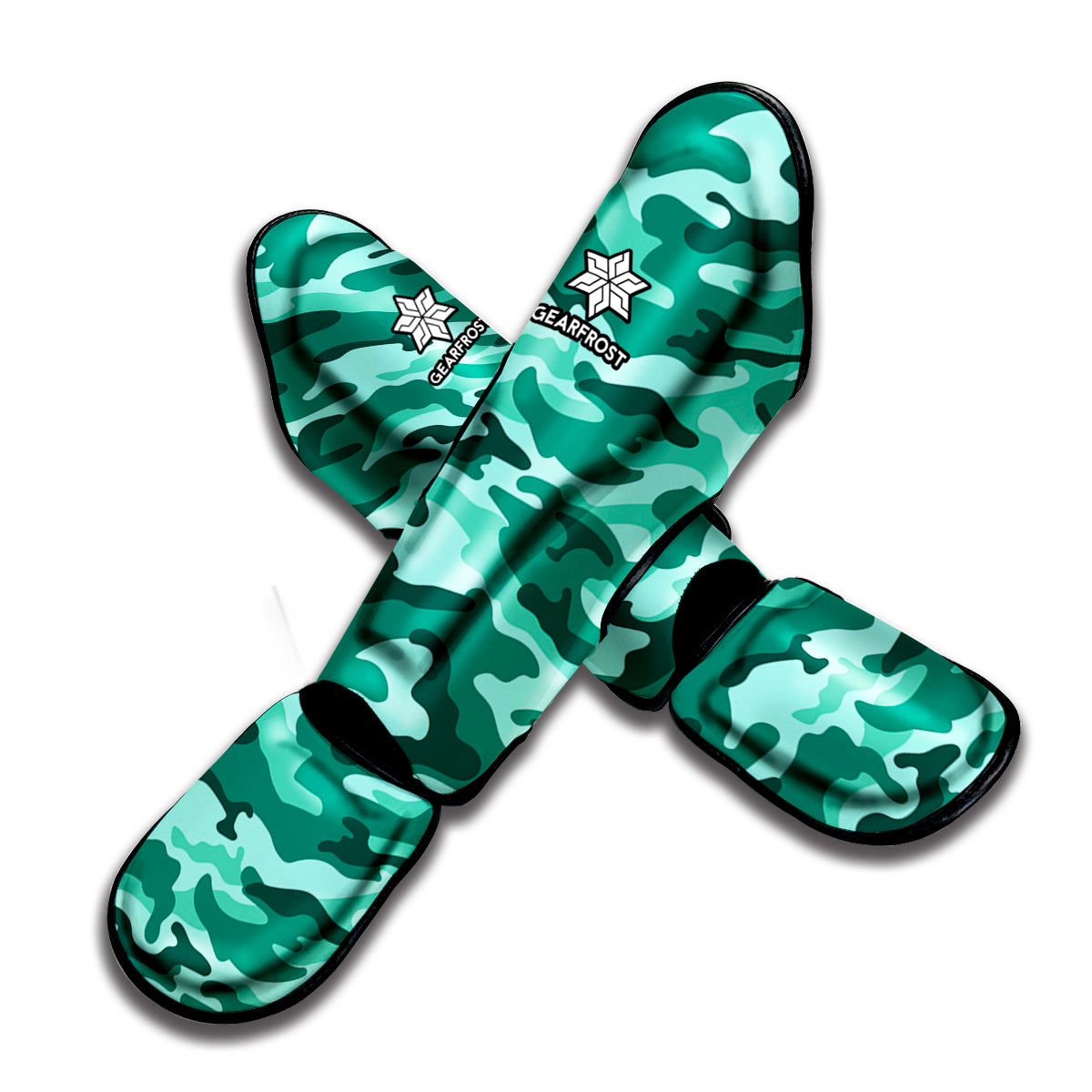 Teal Camouflage Print Muay Thai Shin Guard