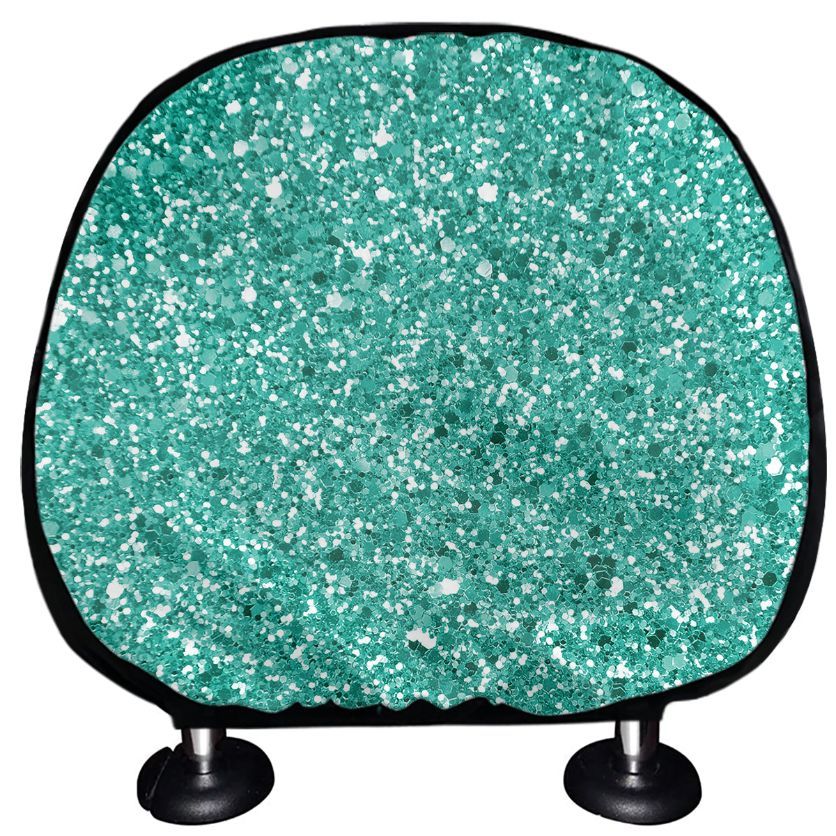 Teal Glitter Artwork Print (NOT Real Glitter) Car Headrest Covers
