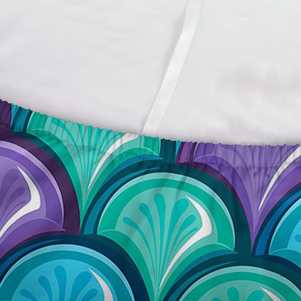 Teal Mermaid Scales Pattern Print Sofa Cover