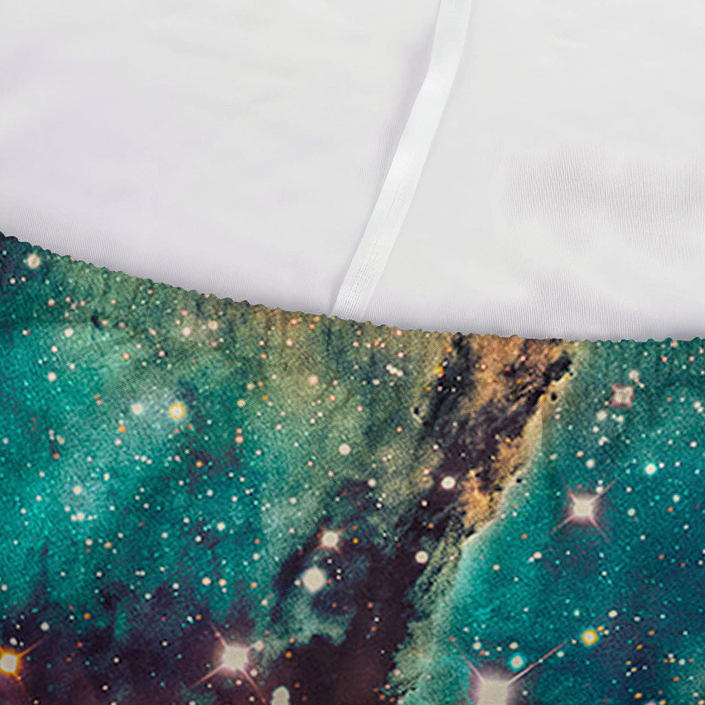 Teal Orange Universe Galaxy Space Print Sofa Cover