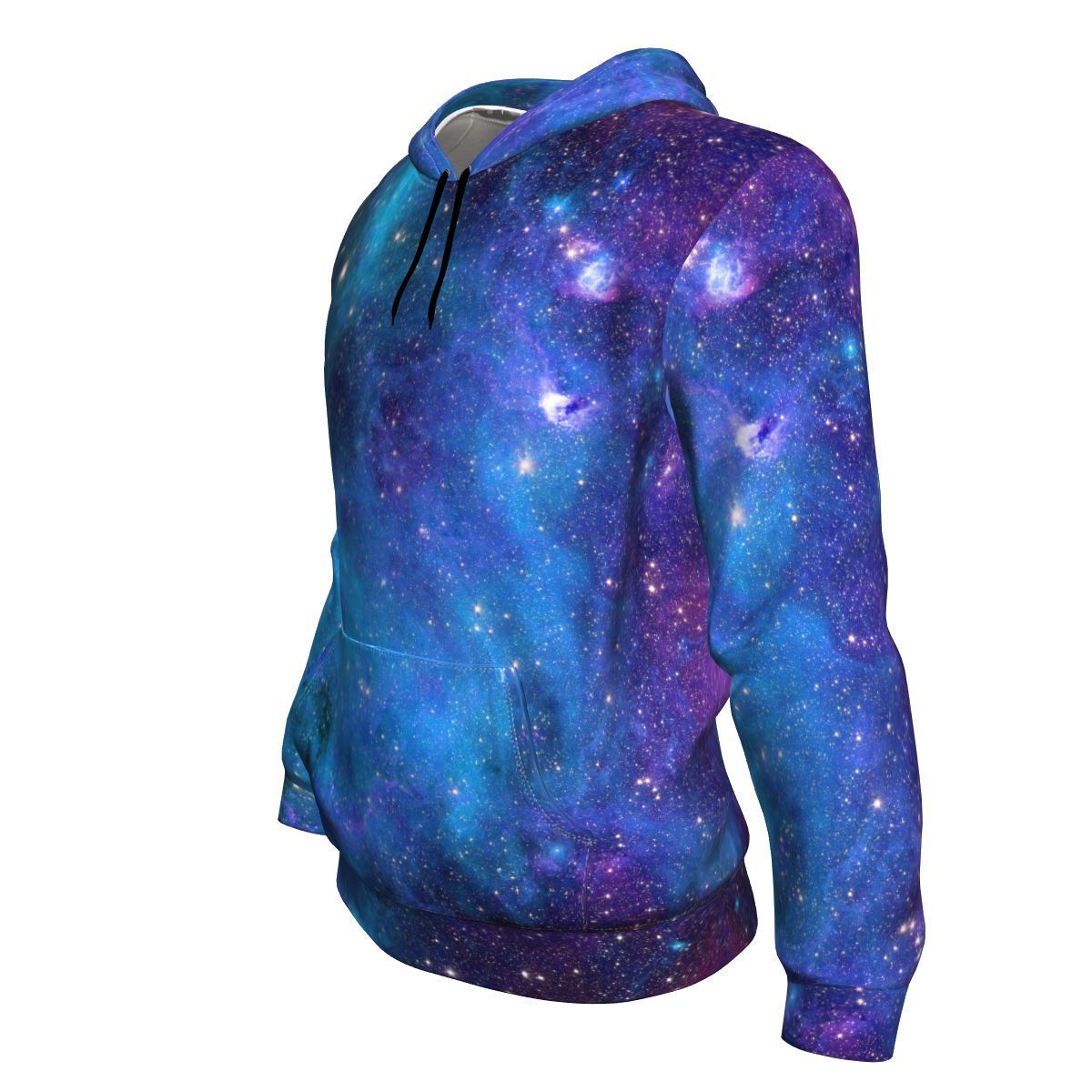 Teal Purple Stardust Galaxy Space Print Unisex Pullover Hoodie GearFrost