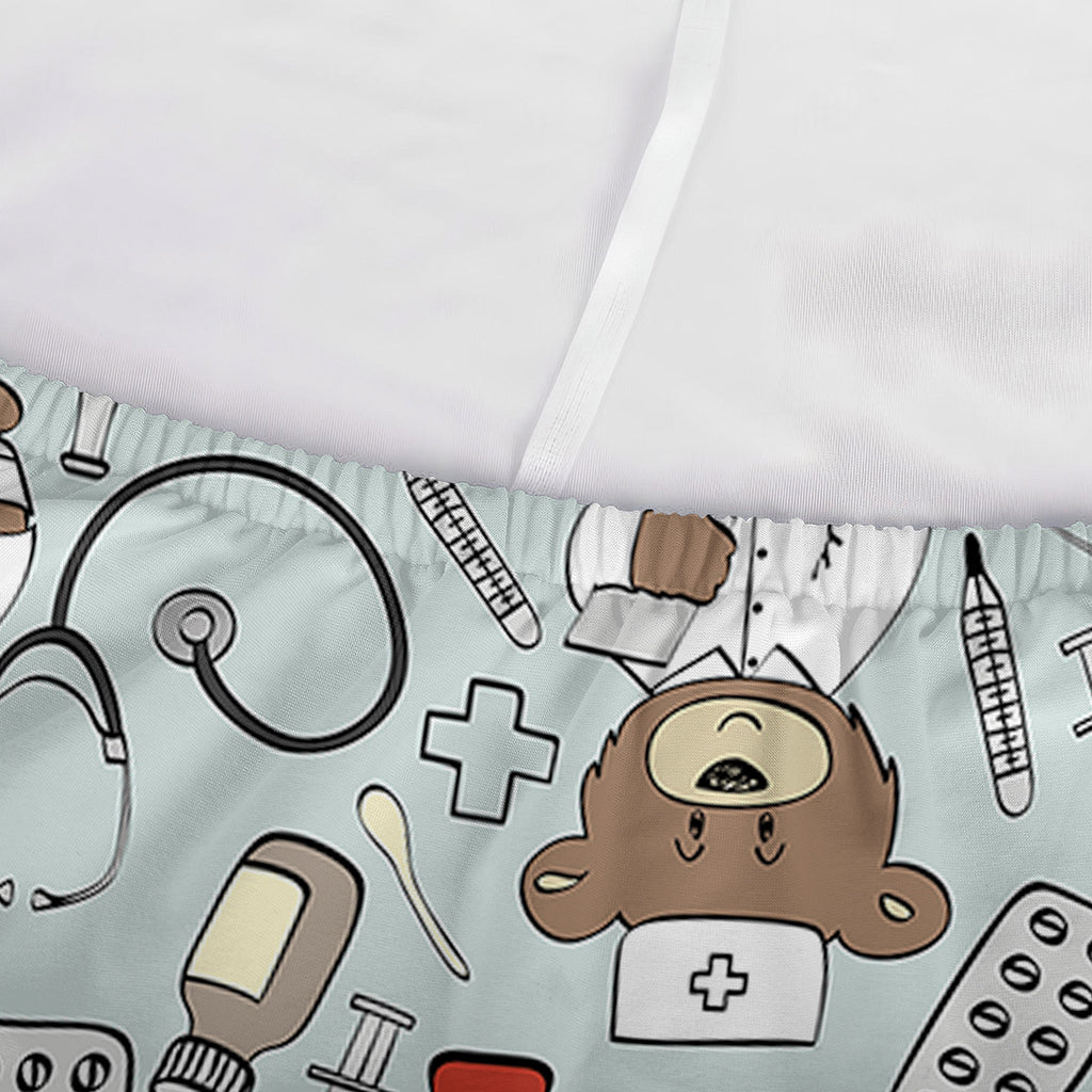 Teddy Bear Doctor Pattern Print Sofa Cover