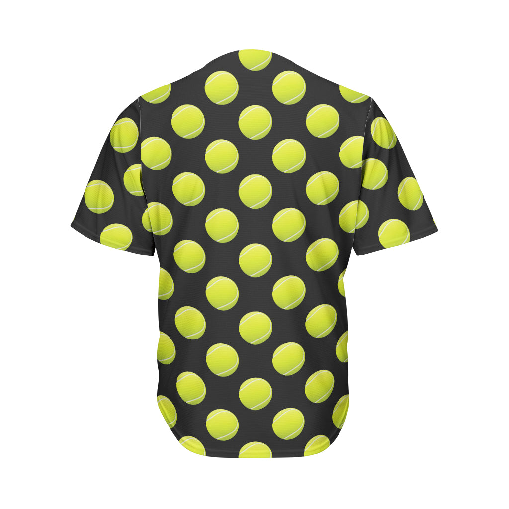 Tennis Balls Pattern Print Men's Baseball Jersey