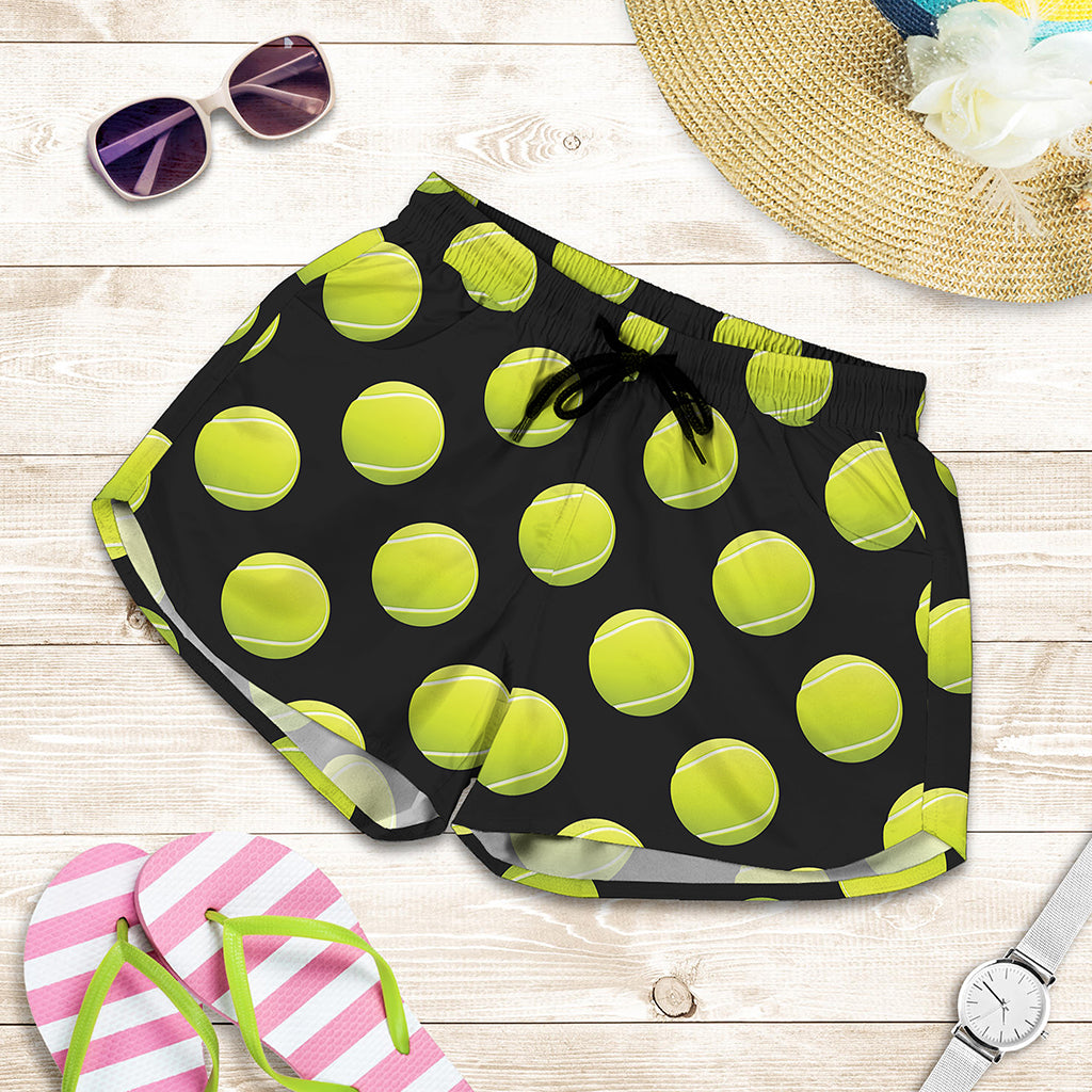 Tennis Balls Pattern Print Women's Shorts