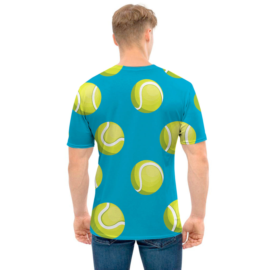 Tennis Theme Pattern Print Men's T-Shirt