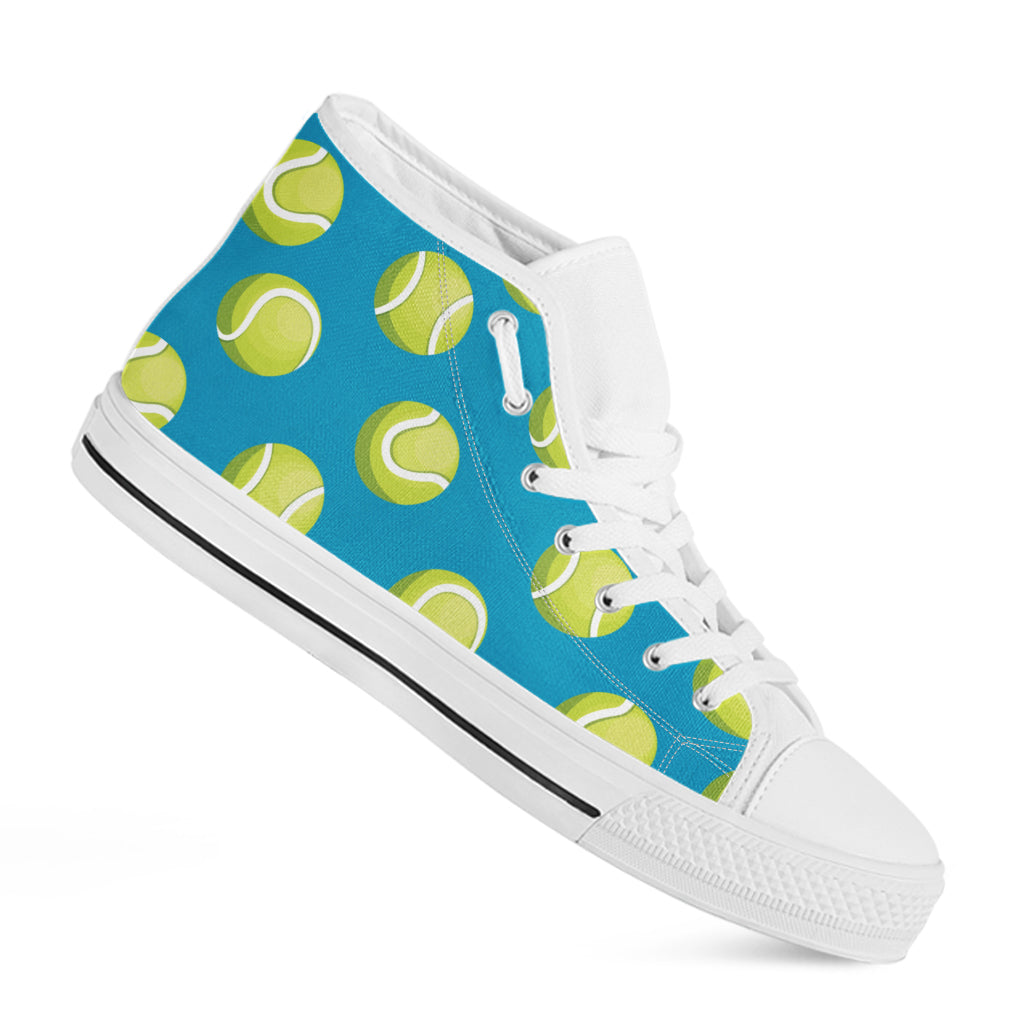 Tennis Theme Pattern Print White High Top Shoes
