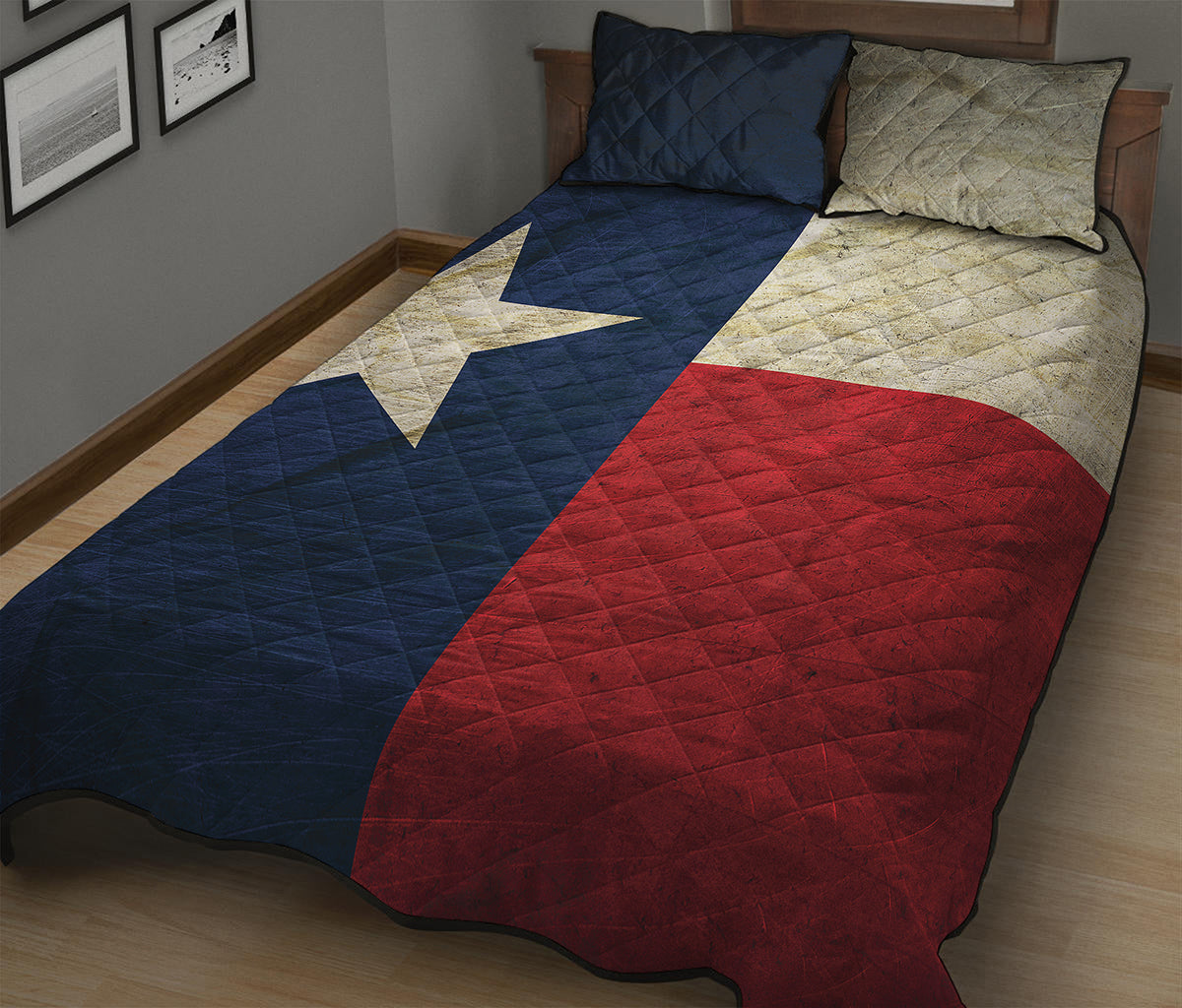 Texas Flag Print Quilt Bed Set