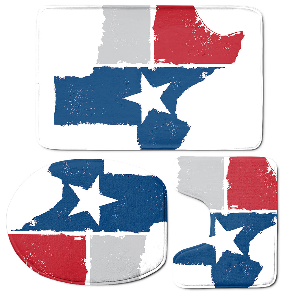 Texas State Flag Print 3 Piece Bath Mat Set