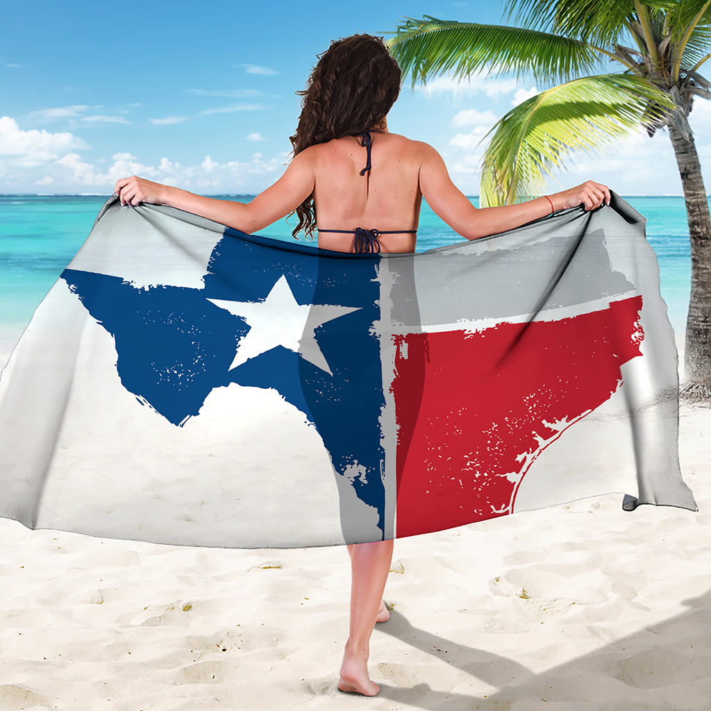Texas State Flag Print Beach Sarong Wrap
