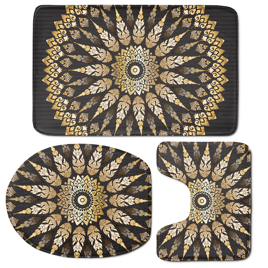 Thai Mandala Print 3 Piece Bath Mat Set