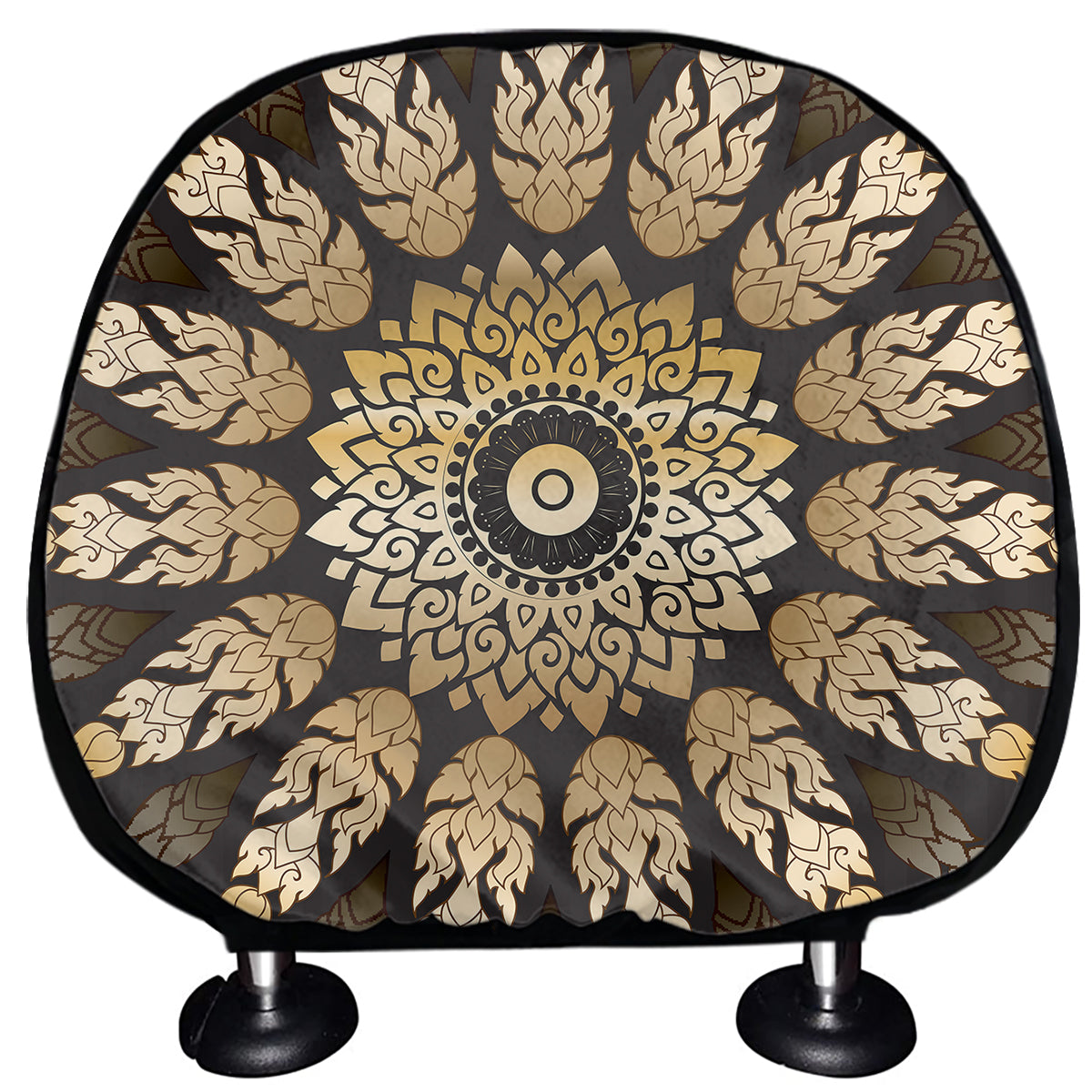 Thai Mandala Print Car Headrest Covers