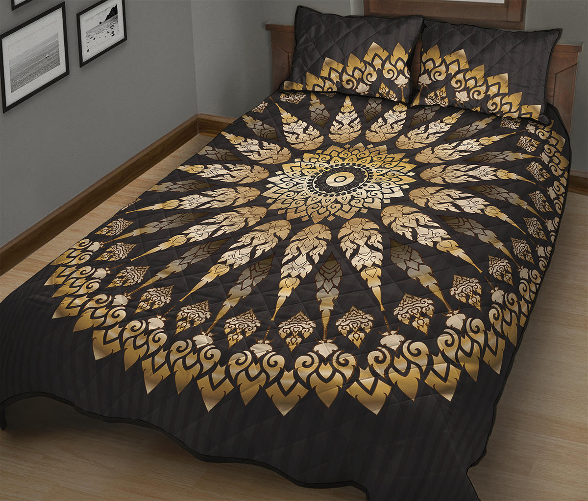 Thai Mandala Print Quilt Bed Set
