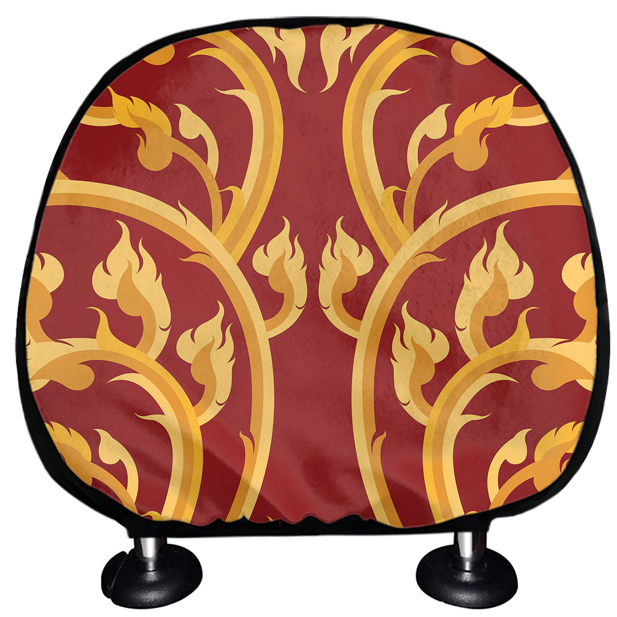 Thai Winding Vines Pattern Print Car Headrest Covers