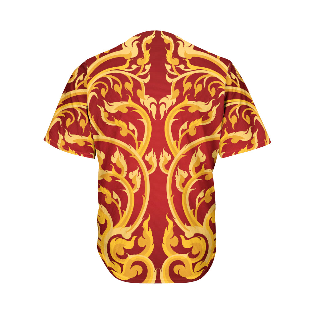 Thai Winding Vines Pattern Print Men's Baseball Jersey