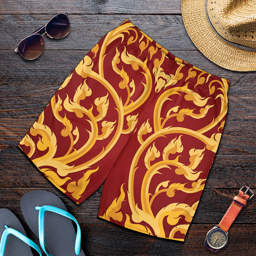 Thai Winding Vines Pattern Print Men's Shorts