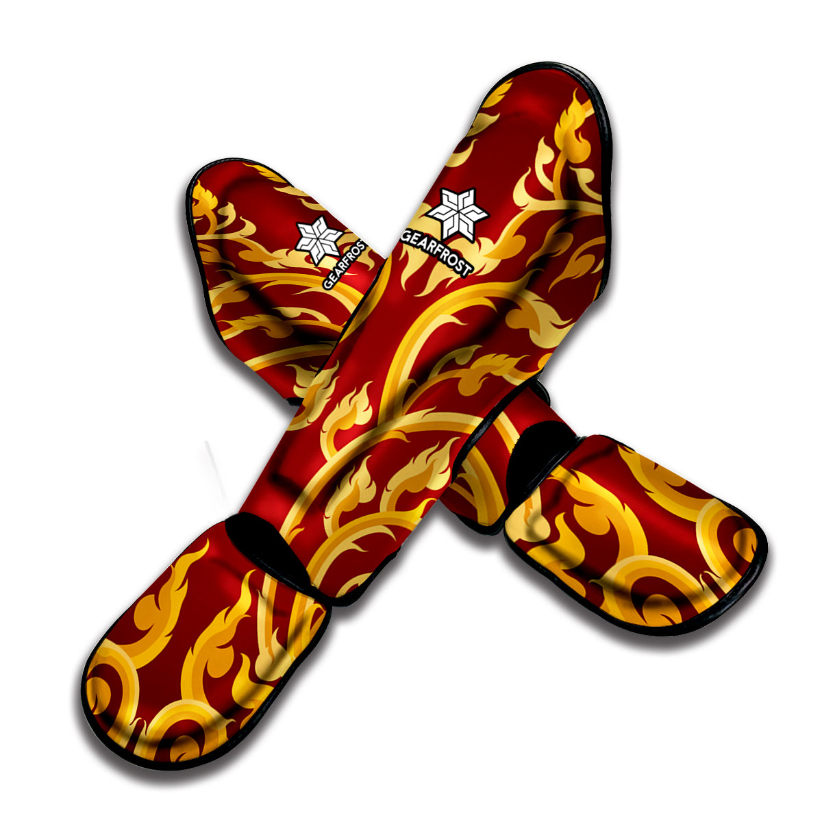 Thai Winding Vines Pattern Print Muay Thai Shin Guard
