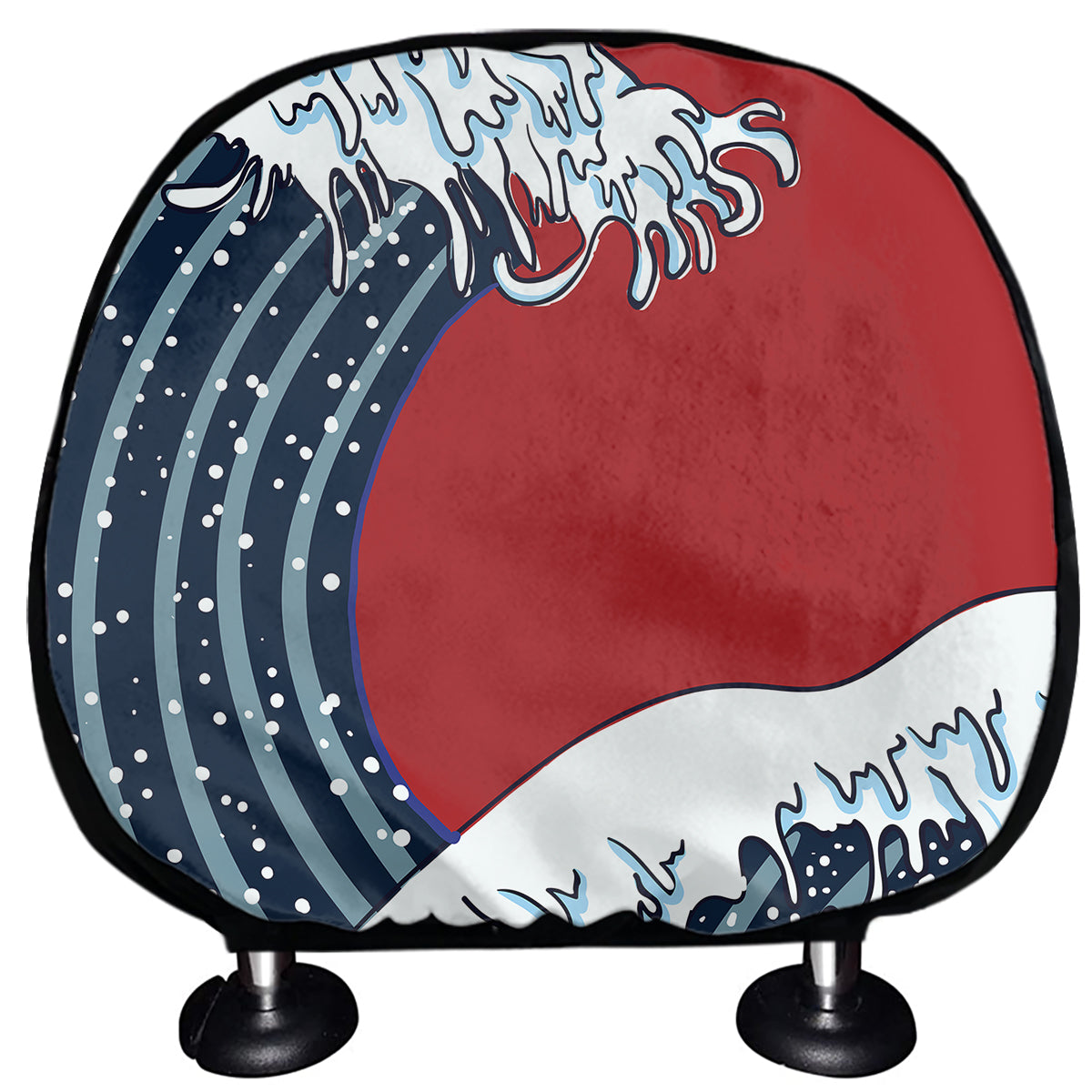 The Great Kanagawa Wave Print Car Headrest Covers